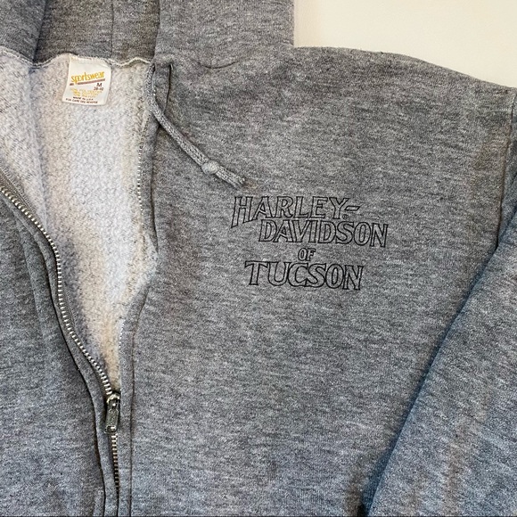 Vintage 1980s Harley Davidson Zip Up Hoodie Sweatshirt - Picture 8 of 9